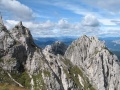 pohled ze sedla Mangrt na vrcholky Julských Alp